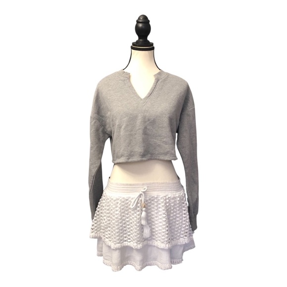 Bozzolo heather Gray Cropped Top - Picture 2 of 7